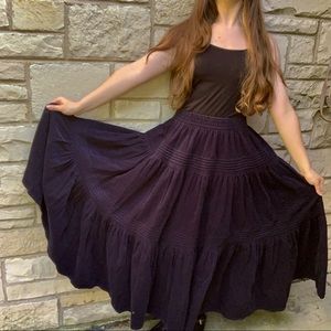 Laura Ashley pinwheel corduroy long circle skirt
